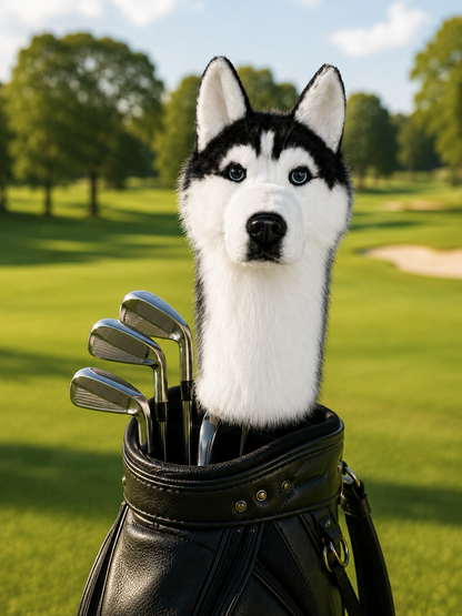 Siberian Husky Golf Head Cover | Plush Dog Driver Cover | Custom Color Option