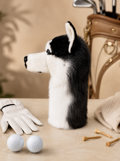 Siberian Husky Golf Head Cover | Plush Dog Driver Cover | Custom Color Option