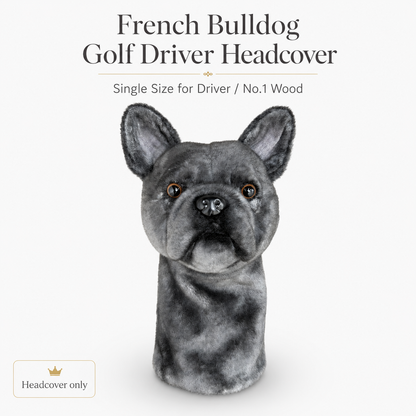 French Bulldog Golf Driver Headcover, Plush Dog Club Cover for No.1 Wood