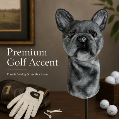 French Bulldog Golf Driver Headcover, Plush Dog Club Cover for No.1 Wood