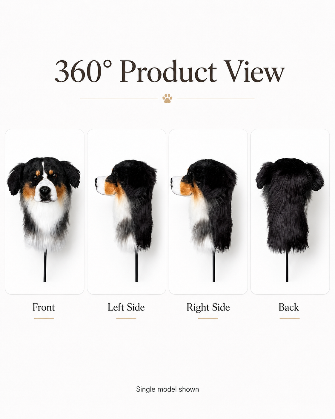 Bernese Mountain Dog Golf Head Cover | Plush Driver Club Cover | Custom Color Option