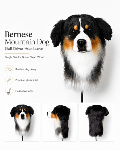 Bernese Mountain Dog Golf Head Cover | Plush Driver Club Cover | Custom Color Option