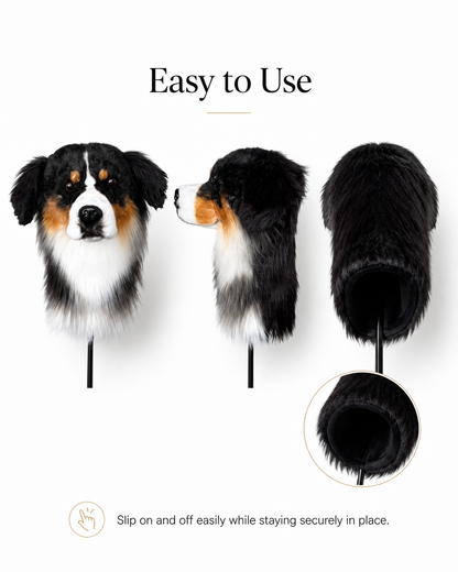 Bernese Mountain Dog Golf Head Cover | Plush Driver Club Cover | Custom Color Option