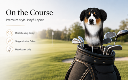 Bernese Mountain Dog Golf Head Cover | Plush Driver Club Cover | Custom Color Option