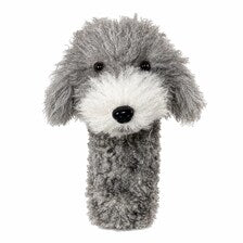 Gray Poodle Golf Driver Head Cover | Realistic Faux Fur Dog Club Cover