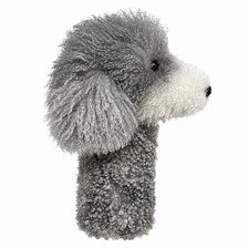 Gray Poodle Golf Driver Head Cover | Realistic Faux Fur Dog Club Cover