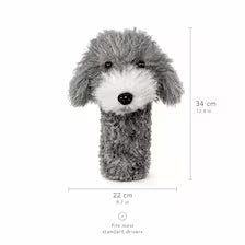 Gray Poodle Golf Driver Head Cover | Realistic Faux Fur Dog Club Cover