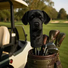 Black Labrador Retriever Golf Headcover | Plush Driver Cover (Handmade)