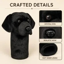 Black Labrador Retriever Golf Headcover | Plush Driver Cover (Handmade)