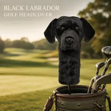 Black Labrador Retriever Golf Headcover | Plush Driver Cover (Handmade)