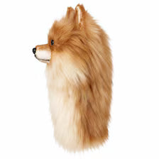 Handmade Pomeranian Golf Headcover | Plush Dog Driver Cover (Tan/Cream)