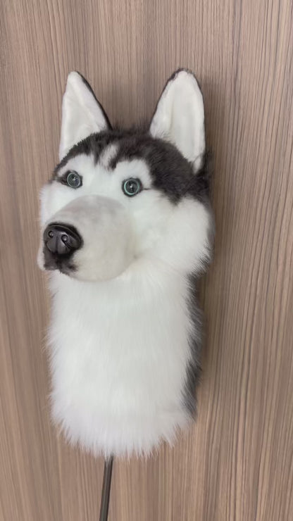 Siberian Husky Golf Head Cover | Plush Dog Driver Cover | Custom Color Option