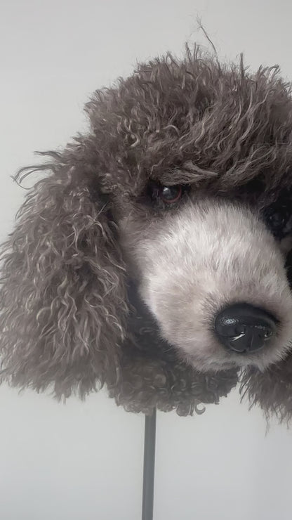 Gray Poodle Golf Driver Headcover, Plush Dog Club Cover for No.1 Wood
